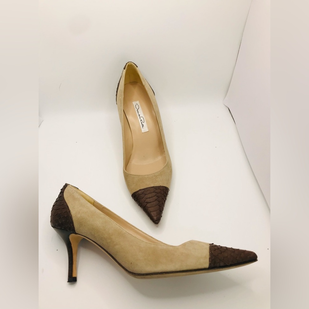 Oscar de la Renta Beige‎ and Brown Women's Heels